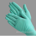 Guantes de inspección de látex ordinarios de 12 pulgadas de verde desechable